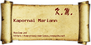 Kapornai Mariann névjegykártya